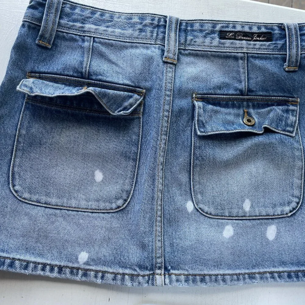 VINTAGE LEE JEANS LE DENIM MINI SKIRT - Picture 3 of 3